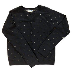 Jacadi  Paris Sweater NWT Navy W/ Gold Polka Dots Size 140 CM